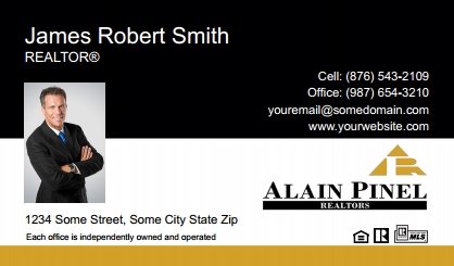 Alain-Pinel-Realtors-Business-Card-Compact-With-Small-Photo-TH21C-P1-L1-D1-Black-White