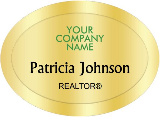 Better Homes And Gardens Name Badges Oval Golden (W:2