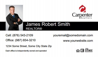 Carpenter-Realtors-Business-Card-Compact-With-Small-Photo-T3-TH16BW-P1-L1-D1-Black-White