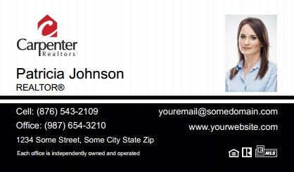 Carpenter-Realtors-Business-Card-Compact-With-Small-Photo-T3-TH24BW-P2-L1-D3-Black-White