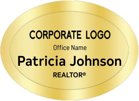 Century 21 Name Badges Oval Golden (W:2