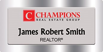 Champions Real Estate Name Badges Silver (W:3