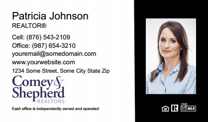 Comey-Shepherd-Realtors-Business-Card-Compact-With-Medium-Photo-T2-TH07BW-P2-L1-D3-Black-White