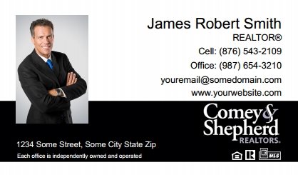 Comey-Shepherd-Realtors-Business-Card-Compact-With-Medium-Photo-T2-TH09BW-P1-L3-D3-Black-White