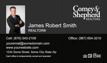 Comey-Shepherd-Realtors-Business-Card-Compact-With-Small-Photo-T2-TH20BW-P1-L3-D3-Black