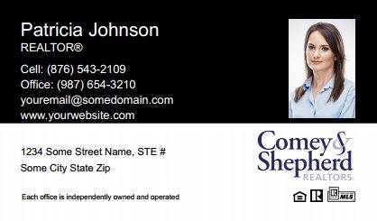 Comey-Shepherd-Realtors-Business-Card-Compact-With-Small-Photo-T2-TH22BW-P2-L1-D1-Black-White