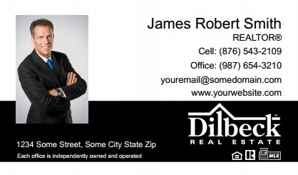 Dilbeck-Realtors-Business-Card-Compact-With-Medium-Photo-T2-TH09BW-P1-L3-D3-Black-White