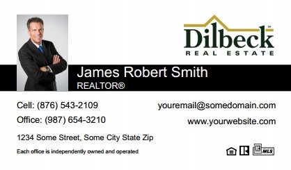 Dilbeck-Realtors-Business-Card-Compact-With-Small-Photo-T2-TH16BW-P1-L1-D1-Black-White