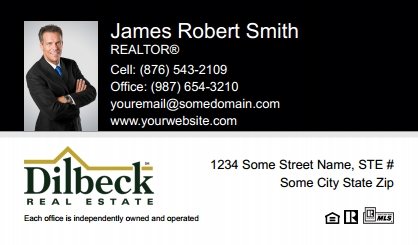 Dilbeck-Realtors-Business-Card-Compact-With-Small-Photo-T2-TH17BW-P1-L1-D1-Black-White-Others