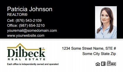 Dilbeck-Realtors-Business-Card-Compact-With-Small-Photo-T2-TH18BW-P2-L1-D1-Black-White-Others