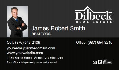 Dilbeck-Realtors-Business-Card-Compact-With-Small-Photo-T2-TH20BW-P1-L3-D3-Black