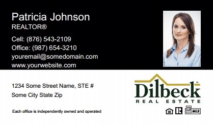 Dilbeck-Realtors-Business-Card-Compact-With-Small-Photo-T2-TH22BW-P2-L1-D1-Black-White