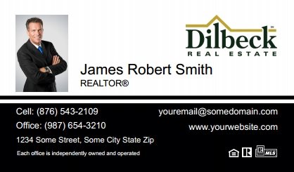 Dilbeck-Realtors-Business-Card-Compact-With-Small-Photo-T2-TH23BW-P1-L1-D3-Black-White