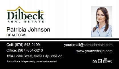 Dilbeck-Realtors-Business-Card-Compact-With-Small-Photo-T2-TH24BW-P2-L1-D3-Black-White