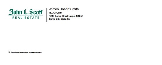 John L Scott Real Estate Envelopes JLSRE-EN-004