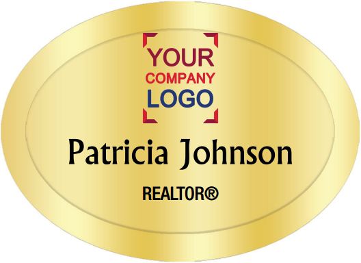 ERA Real Estate Name Badges Oval Golden (W:2