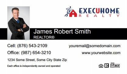 Execuhome-Realty-Business-Card-Compact-With-Small-Photo-T6-TH16BW-P1-L1-D1-Black-White
