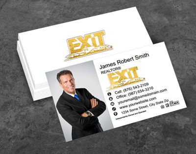 Exit Realty Raised Gold Foil Business Cards EXIT-BCFOIL-017