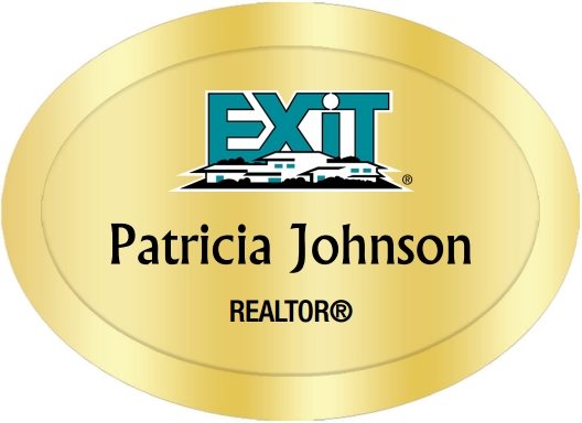 Exit Realty Name Badges Oval Golden (W:2