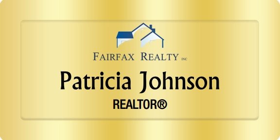 Fairfax Realty Inc Name Badges Golden (W:3