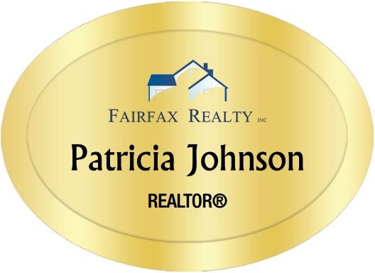Fairfax Realty Inc Name Badges Oval Golden (W:2