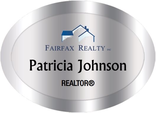 Fairfax Realty Inc Name Badges Oval Silver (W:2