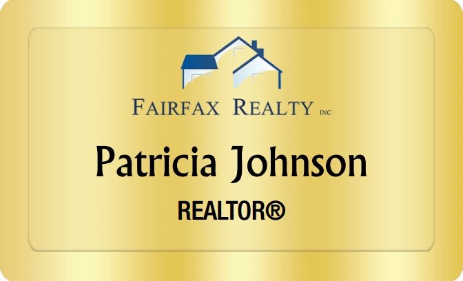 Fairfax Realty Inc Name Badges Golden (W:2