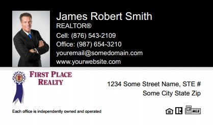 First-Place-Realty-Canada-Business-Card-Compact-With-Small-Photo-T4-TH17BW-P1-L1-D1-Black-White-Others