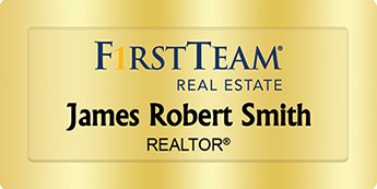 First Team Real Estate Name Badges Golden (W:3
