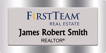 First Team Real Estate Name Badges Silver (W:3