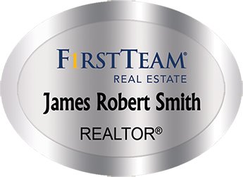 First Team Real Estate Name Badges Oval Silver (W:2