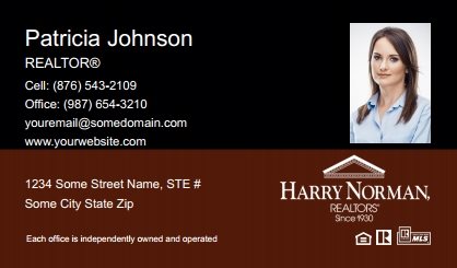Harry-Norman-Business-Card-Compact-With-Small-Photo-TH23C-P2-L3-D3-Black