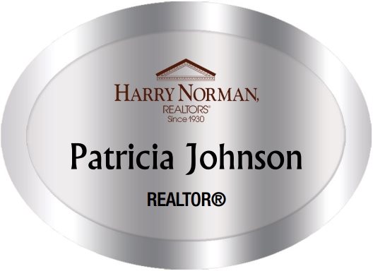 Harry Norman Realtors Name Badges Oval Silver (W:2