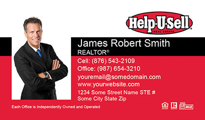 Help-U-Sell-Business-Card-Core-With-Full-Photo-TH52-P1-L1-D3-Red-Black-White