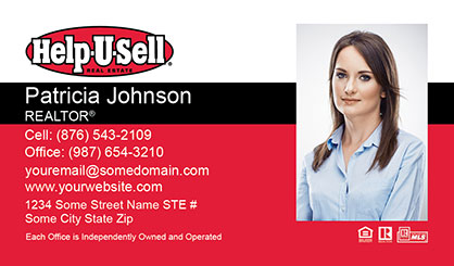 Help-U-Sell-Business-Card-Core-With-Full-Photo-TH52-P2-L1-D3-Red-Black-White