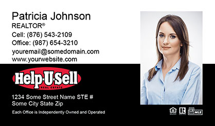 Help-U-Sell-Business-Card-Core-With-Full-Photo-TH53-P2-L1-D3-Black-White