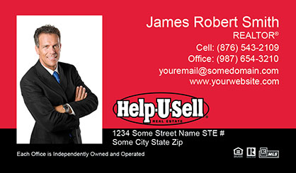 Help-U-Sell-Business-Card-Core-With-Full-Photo-TH54-P1-L1-D3-Red-Black