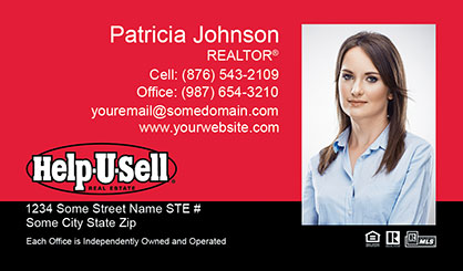 Help-U-Sell-Business-Card-Core-With-Full-Photo-TH54-P2-L1-D3-Red-Black