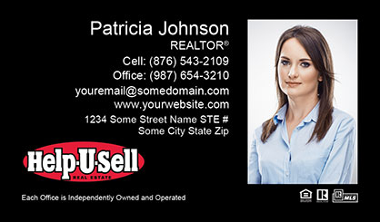 Help-U-Sell-Business-Card-Core-With-Full-Photo-TH55-P2-L1-D3-Black