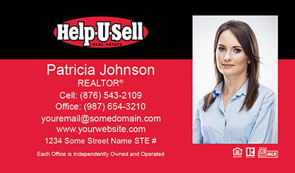 Help-U-Sell-Business-Card-Core-With-Full-Photo-TH65-P2-L1-D3-Red-Black