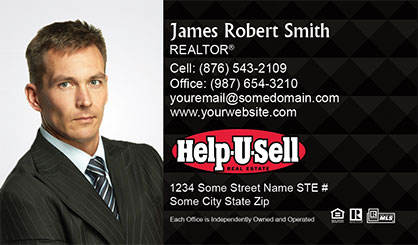 Help-U-Sell-Business-Card-Core-With-Full-Photo-TH74-P1-L1-D3-Black-Others