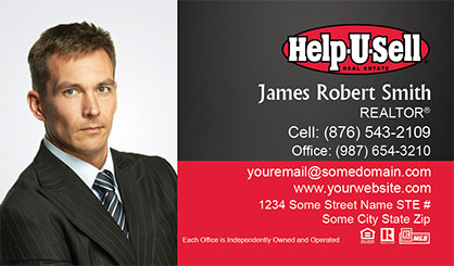 Help-U-Sell-Business-Card-Core-With-Full-Photo-TH78-P1-L1-D3-Black-Red