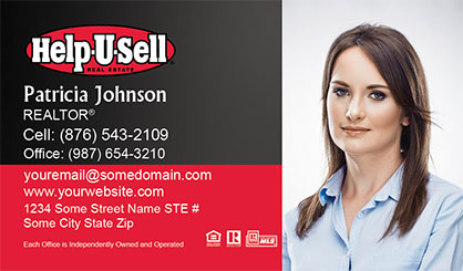 Help-U-Sell-Business-Card-Core-With-Full-Photo-TH78-P2-L1-D3-Black-Red