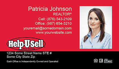Help-U-Sell-Business-Card-Core-With-Medium-Photo-TH54-P2-L1-D3-Red-Black