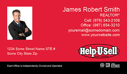 Help-U-Sell-Business-Card-Core-With-Small-Photo-TH54-P1-L1-D3-Red-Black