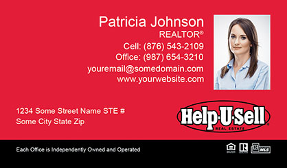 Help-U-Sell-Business-Card-Core-With-Small-Photo-TH54-P2-L1-D3-Red-Black