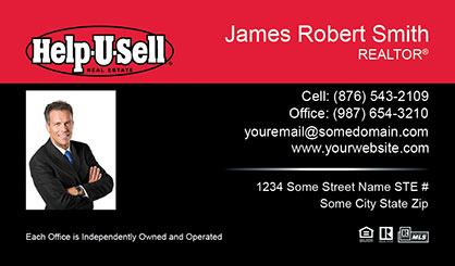 Help-U-Sell-Business-Card-Core-With-Small-Photo-TH60-P1-L1-D3-Red-Black