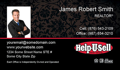 Help-U-Sell-Business-Card-Core-With-Small-Photo-TH61-P1-L1-D3-Red-Black-Others