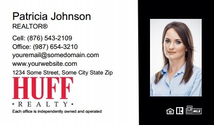 Huff-Realty-Business-Card-Compact-With-Medium-Photo-T2-TH07BW-P2-L1-D3-Black-White