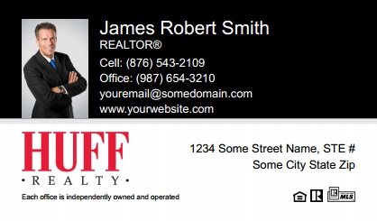 Huff-Realty-Business-Card-Compact-With-Small-Photo-T2-TH17BW-P1-L1-D1-Black-White-Others